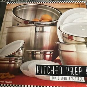 Kitchen Prep Stainless Steel Mixing Bowls with Lids - Silver